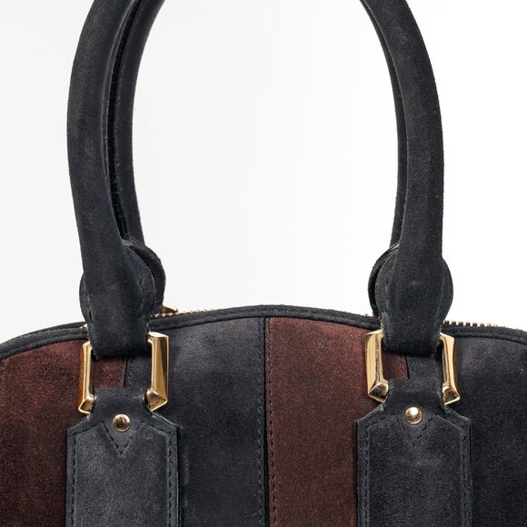 Burberry Prorsum Orchard Black Currant and Plum Suede Stripes Bag - Picture 6 of 16